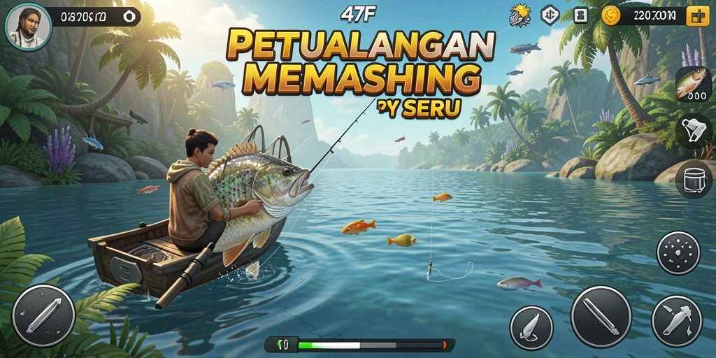 Tampilan menarik dari gameplay 47F yang penuh aksi memancing.