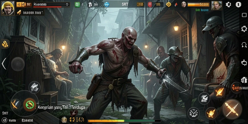 Tampilan gameplay menakutkan dalam permainan 5RT yang penuh ketegangan.