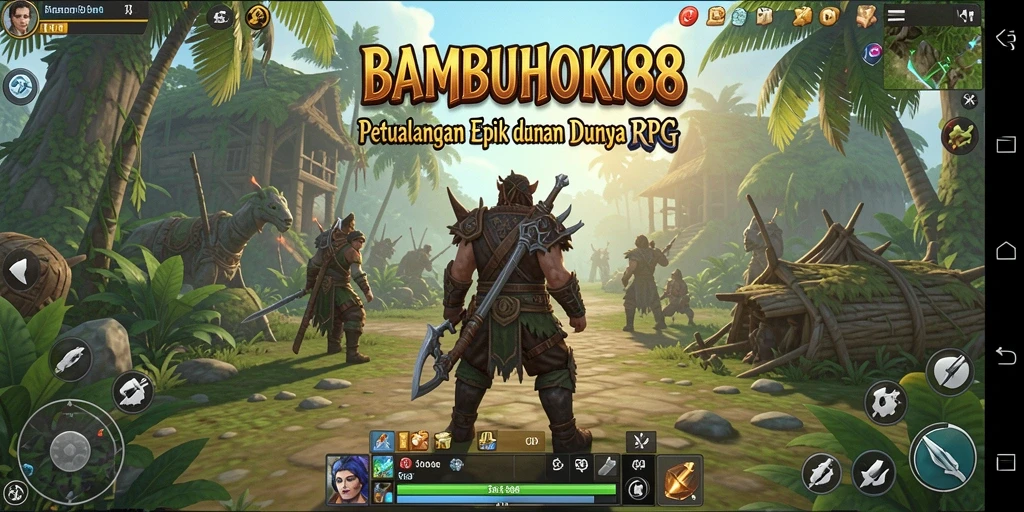 Tampilan gameplay epik dalam petualangan RPG BAMBUHOKI88.