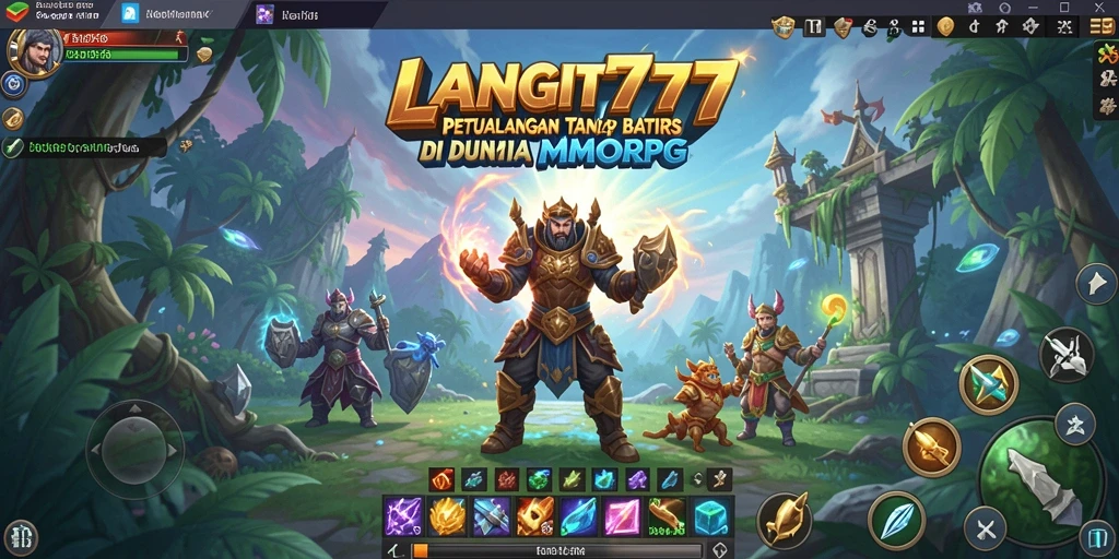 Screenshot LANGIT777 menampilkan pertarungan epik dalam dunia MMORPG.