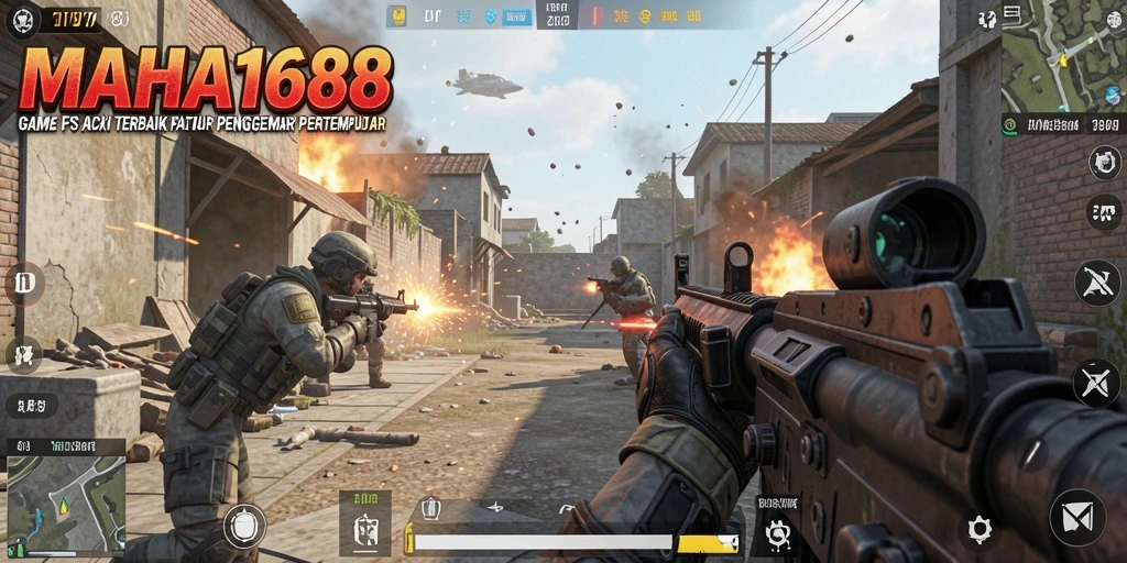 Screenshot gameplay MAHA168 menampilkan aksi pertempuran yang intens dan grafis luar biasa.
