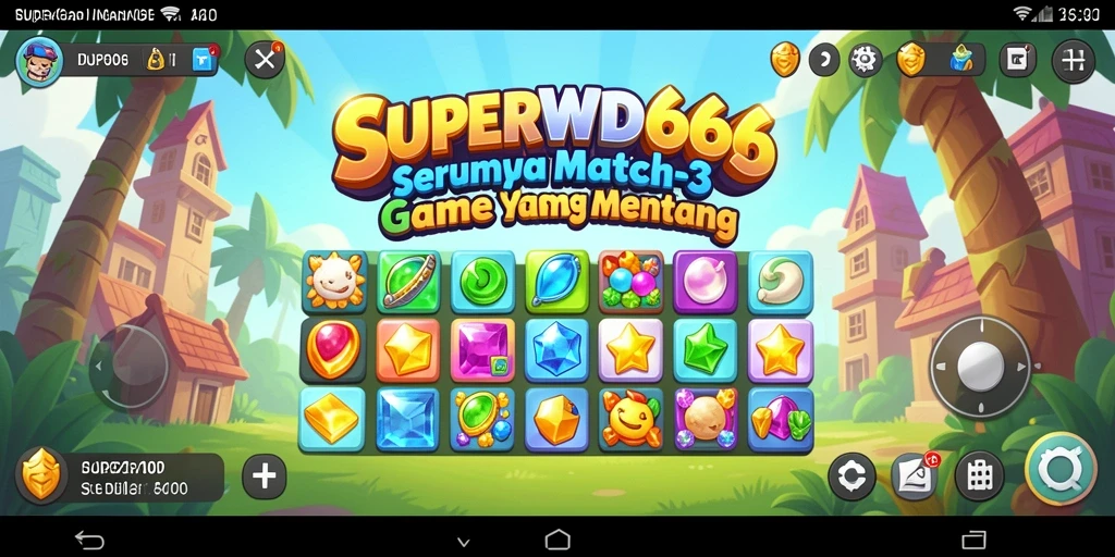 Gameplay seru dalam SUPERWD666, tantangan Match-3 yang menarik.