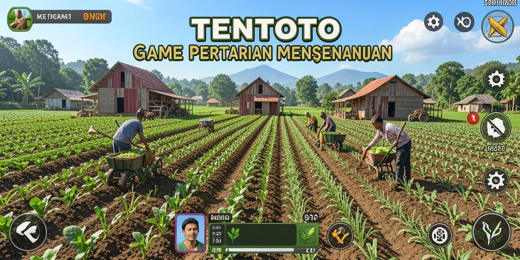 Tampilan gameplay TENTOTO yang seru dan interaktif saat bertani.