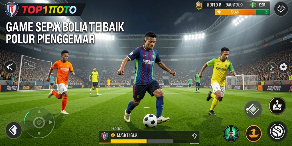 Tampilan mendebarkan dari lapangan sepak bola dalam TOP1TOTO.