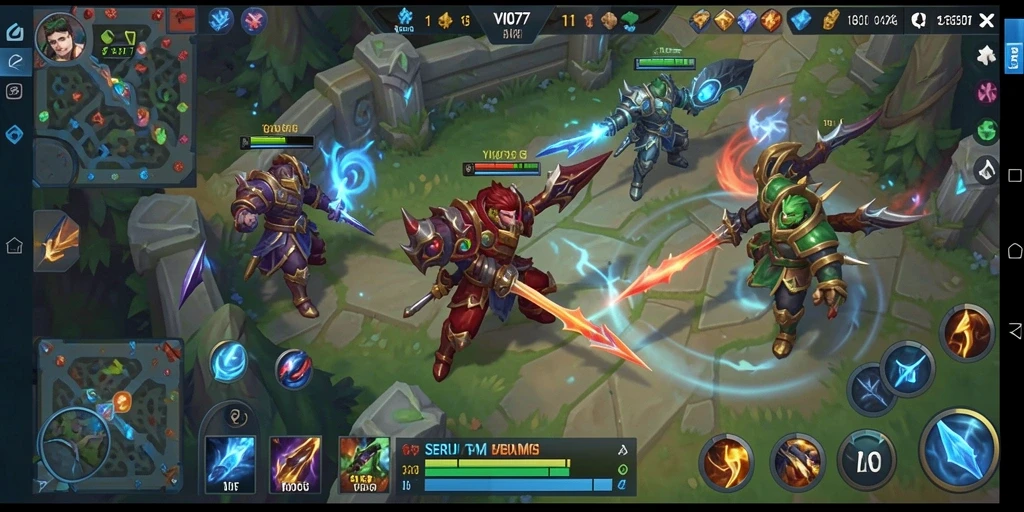 Tampilan seru dari gameplay VIO77 di arena pertempuran.
