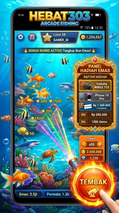 Screenshot aplikasi hebat303 dengan tampilan antarmuka yang menarik.